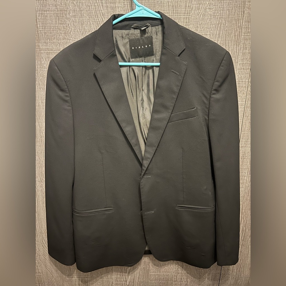 Sisley Men’s Black Two Button Wool Blazer Jacket EU size 50 US size 40